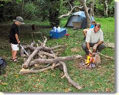 ... I learnt how to get a fire going ...