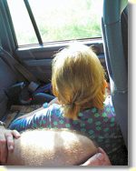 Lisa did not really see them, because she was hiding at the bottom of the car - pretending to be scared